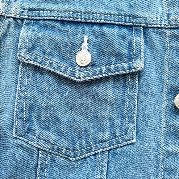 Rafaella Vintage Denim Button-Down Vest, Size Large - Picture 2 of 5